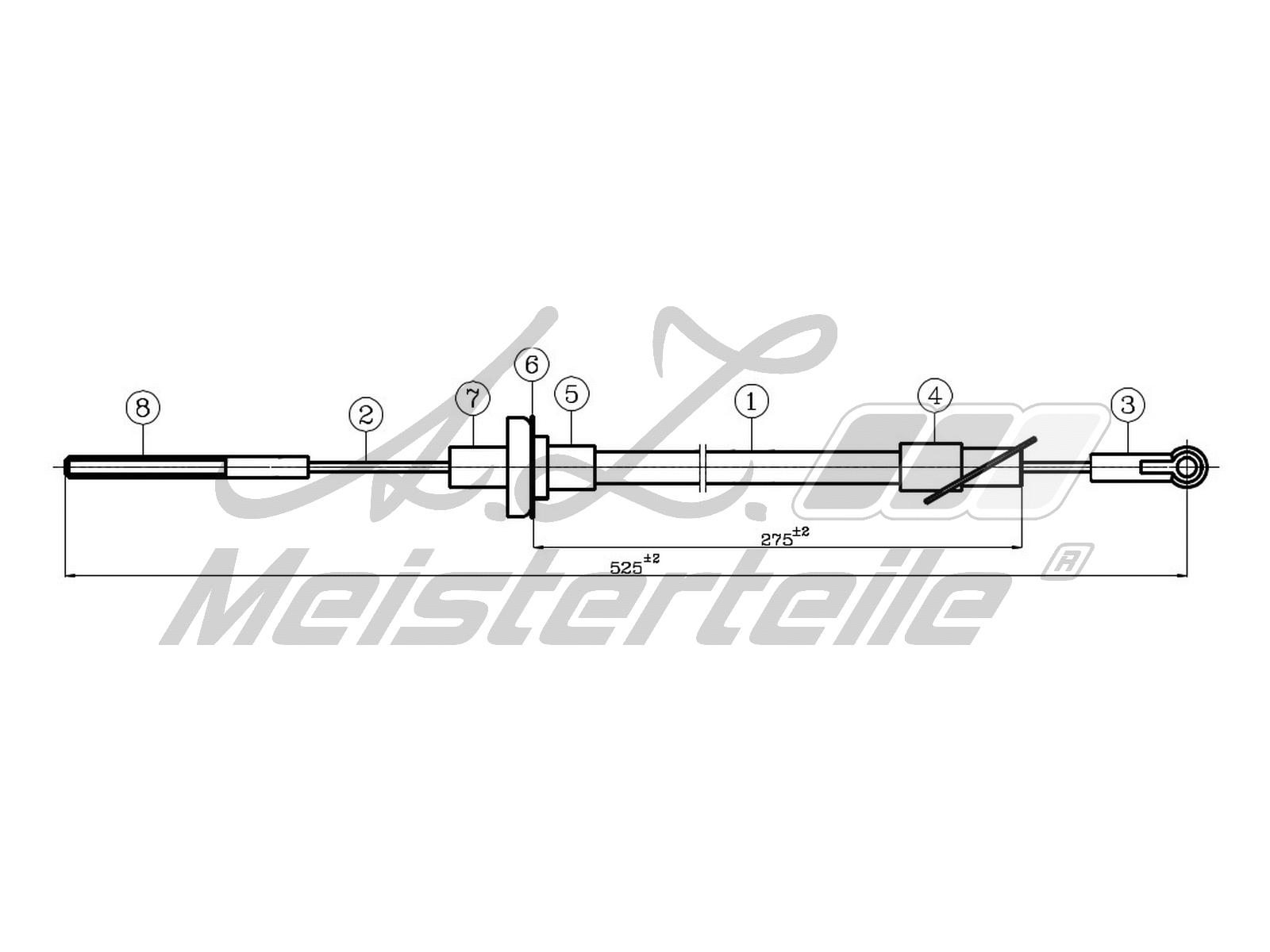 Cable Pull, clutch control (AZMT-47-010-1249)