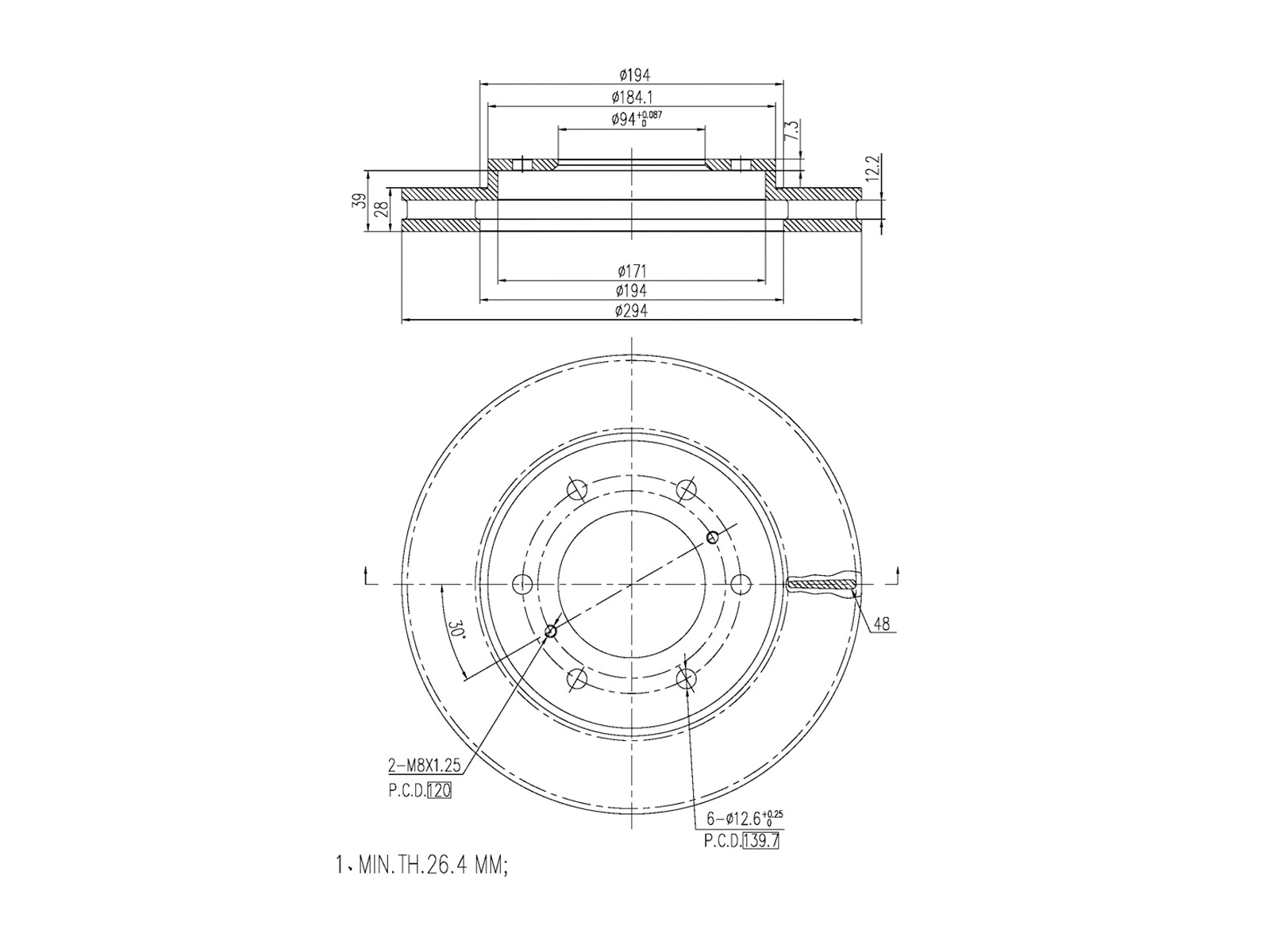 Brake Disc (AZMT-44-024-1400)
