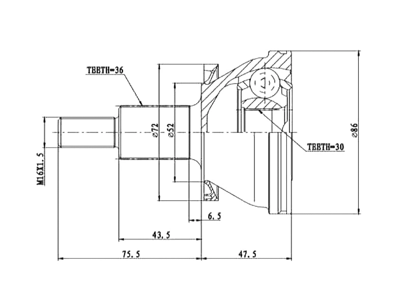 Joint Kit, drive shaft (AZMT-43-030-1013)