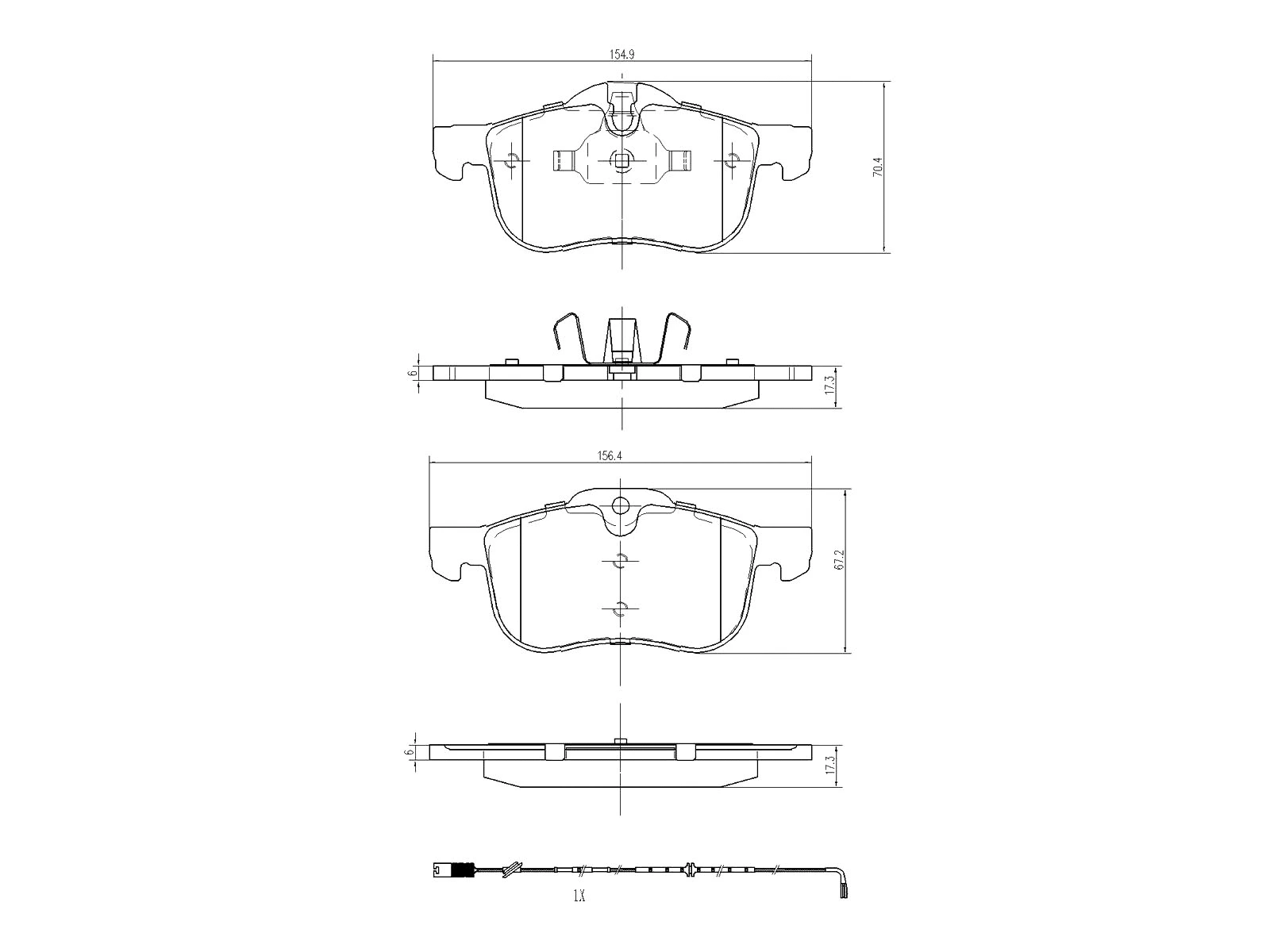 Brake Pad Set, disc brake (AZMT-44-022-1067)