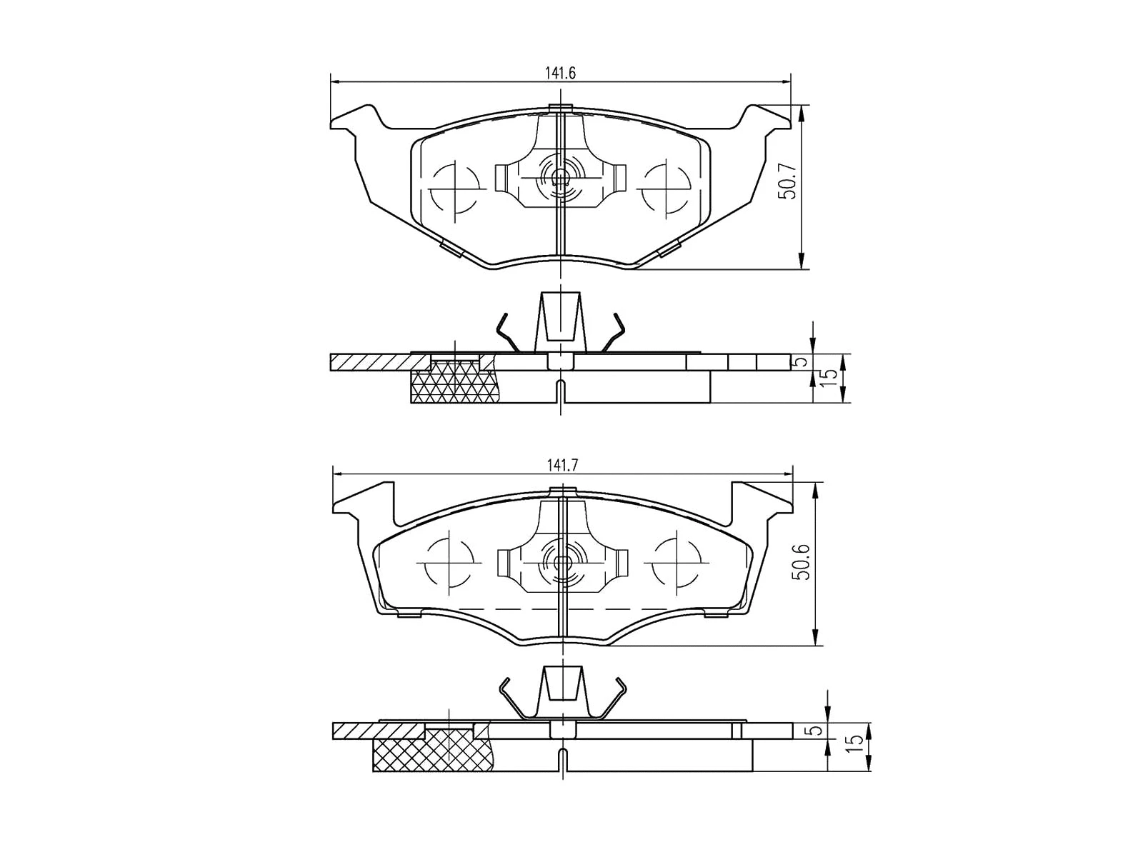 Brake Pad Set, disc brake (AZMT-44-022-1047)