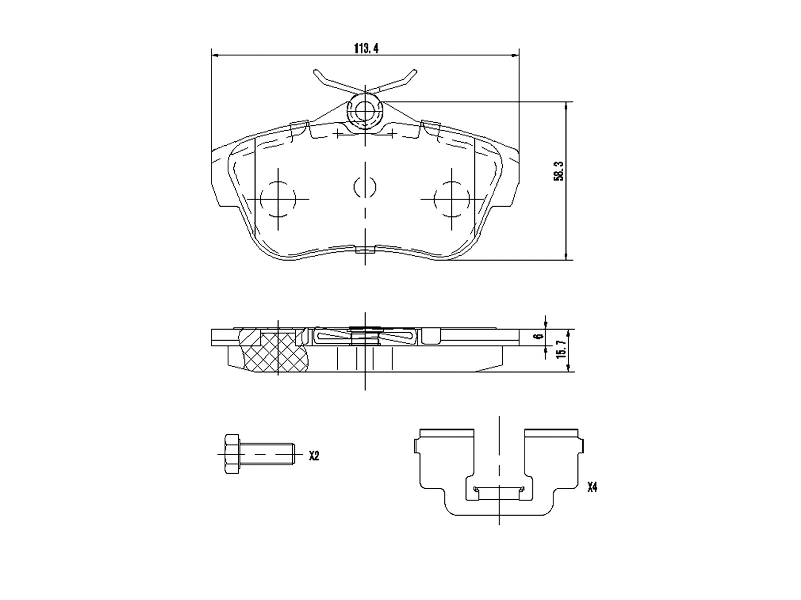 Brake Pad Set, disc brake (AZMT-44-022-1460)