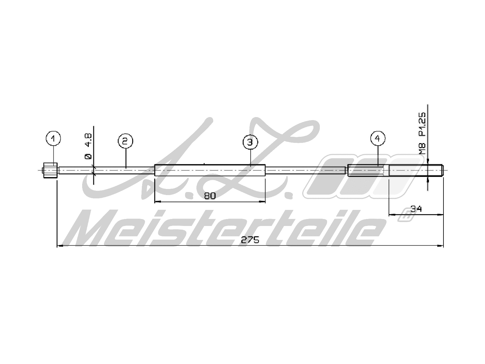Cable Pull, parking brake (AZMT-44-031-1795)