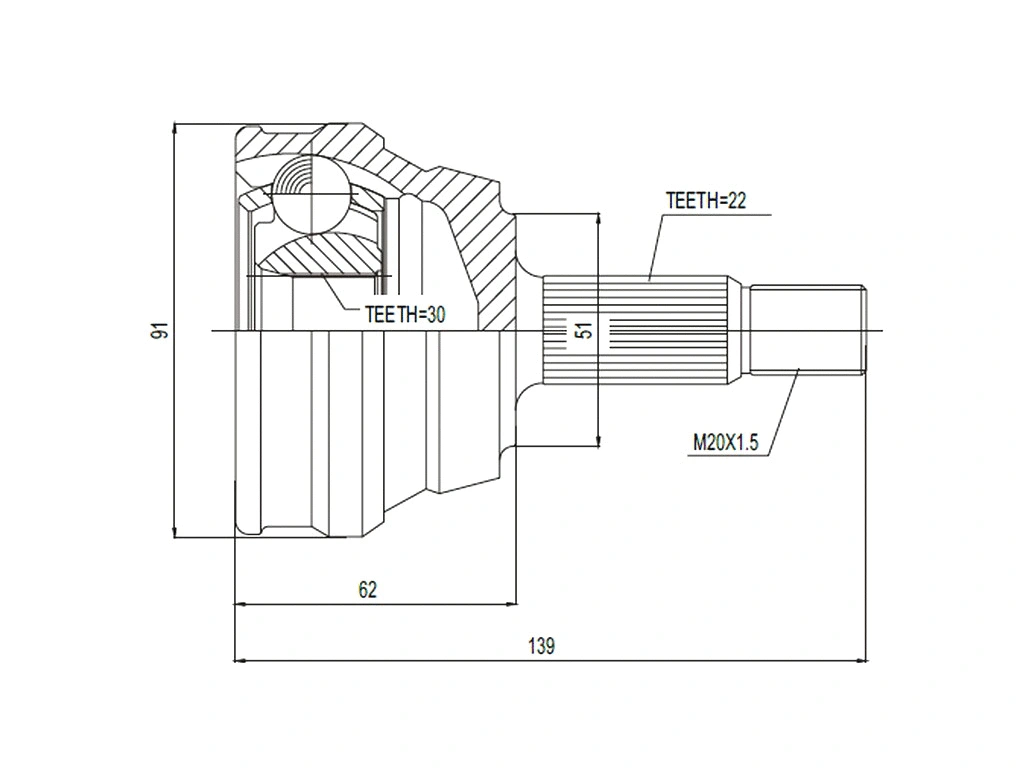 Joint Kit, drive shaft (AZMT-43-030-1093)