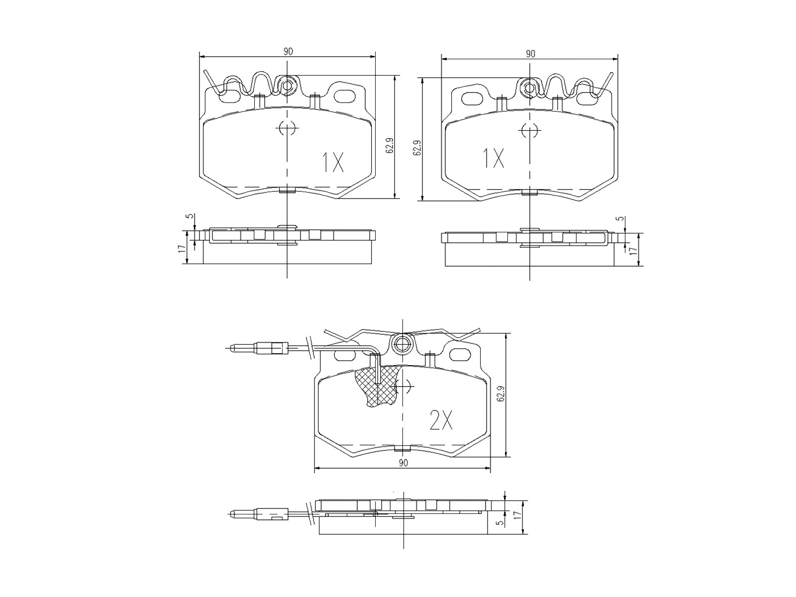 Brake Pad Set, disc brake (AZMT-44-022-1353)