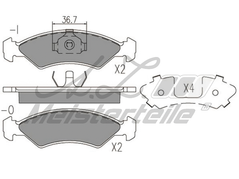 Brake Pad Set, disc brake (AZMT-44-022-1753)