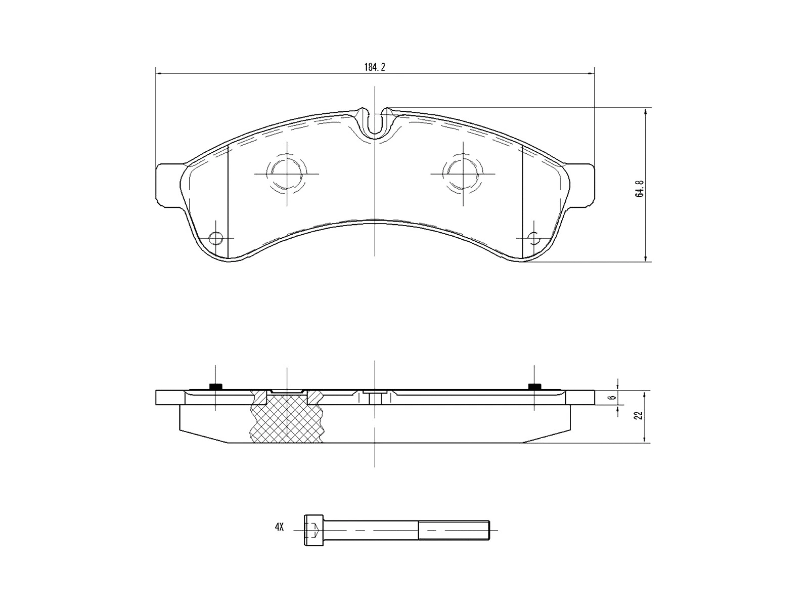 Brake Pad Set, disc brake (AZMT-44-022-1470)