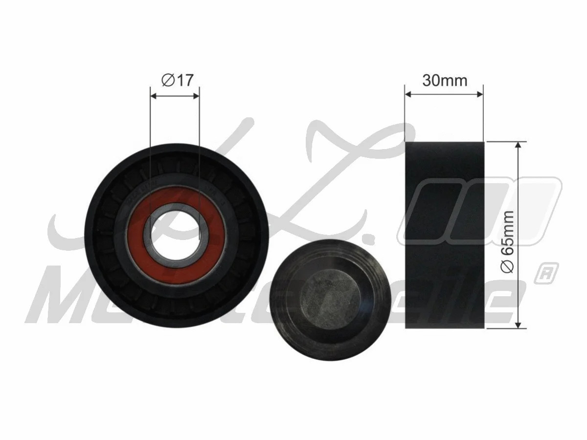 Deflection/Guide Pulley, V-ribbed belt