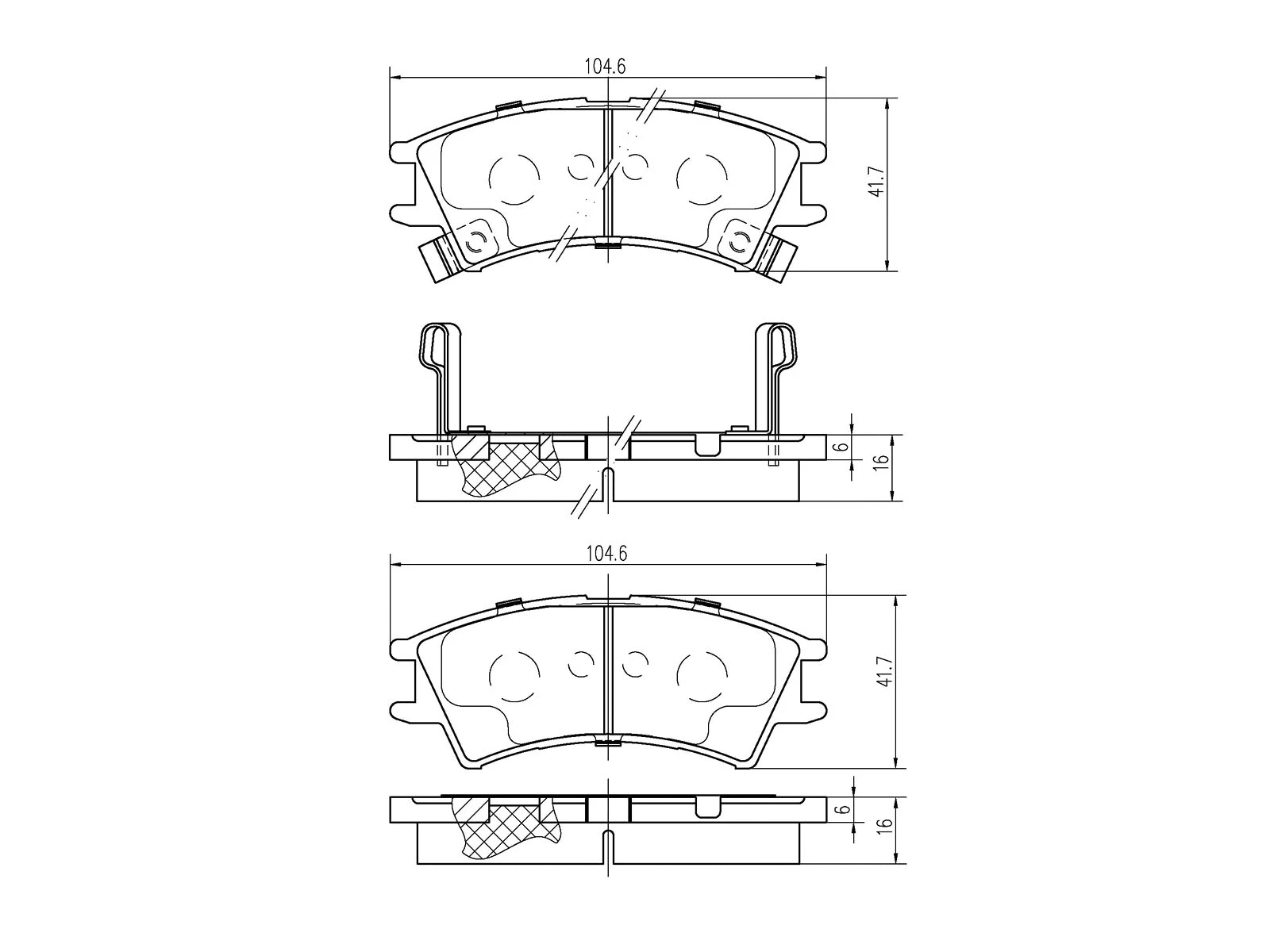 Brake Pad Set, disc brake (AZMT-44-022-1061)