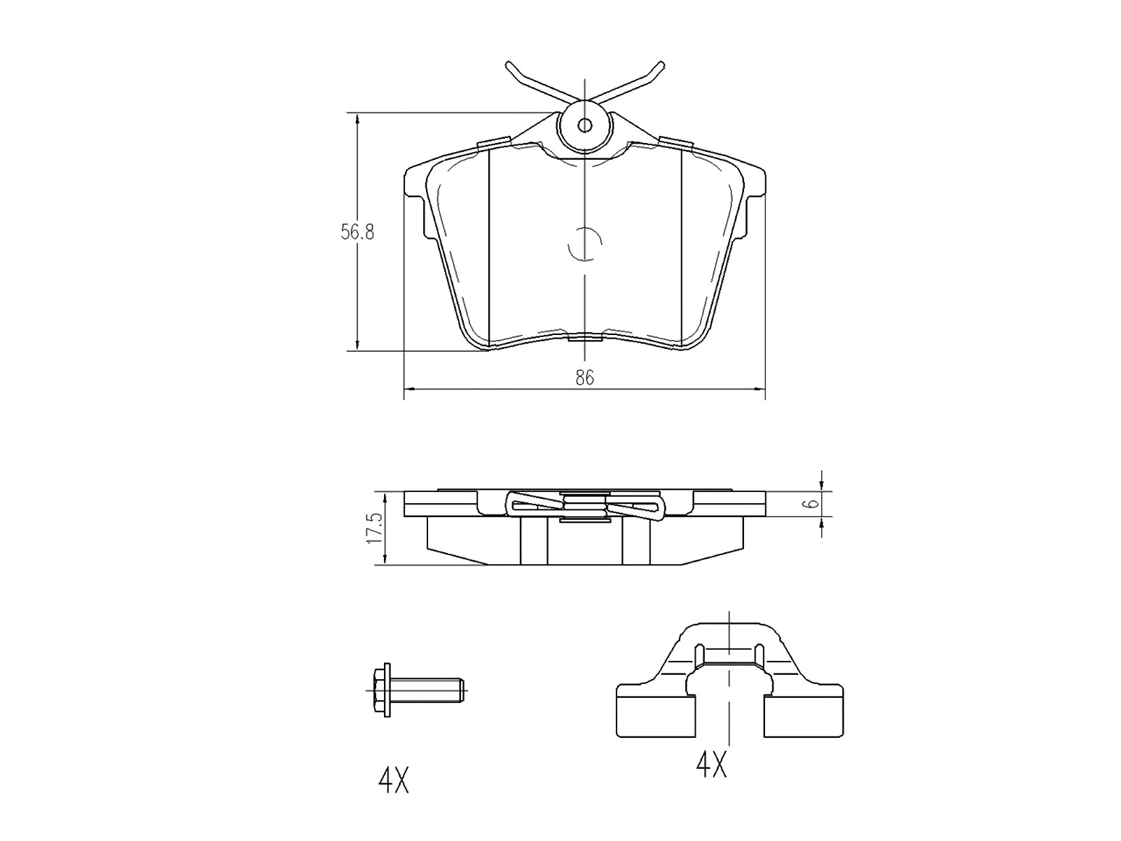 Brake Pad Set, disc brake (AZMT-44-022-1201)