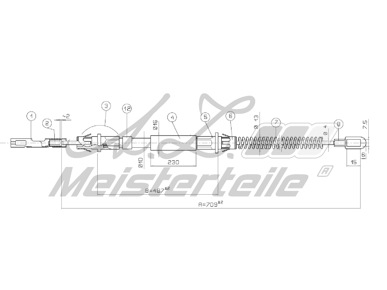 Cable Pull, parking brake (AZMT-44-031-1617)