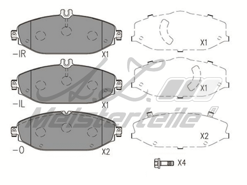 Brake Pad Set, disc brake (AZMT-44-022-2077)