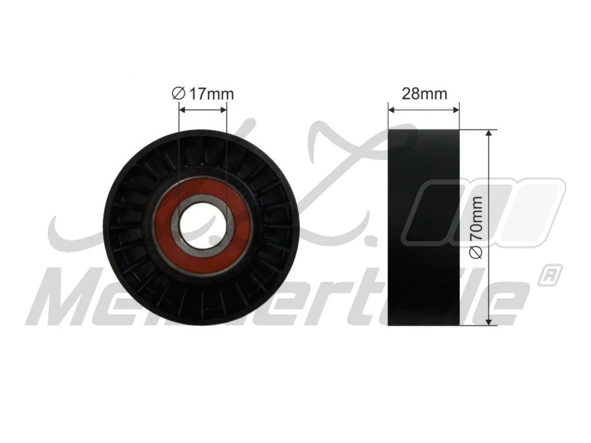 Deflection/Guide Pulley, V-ribbed belt