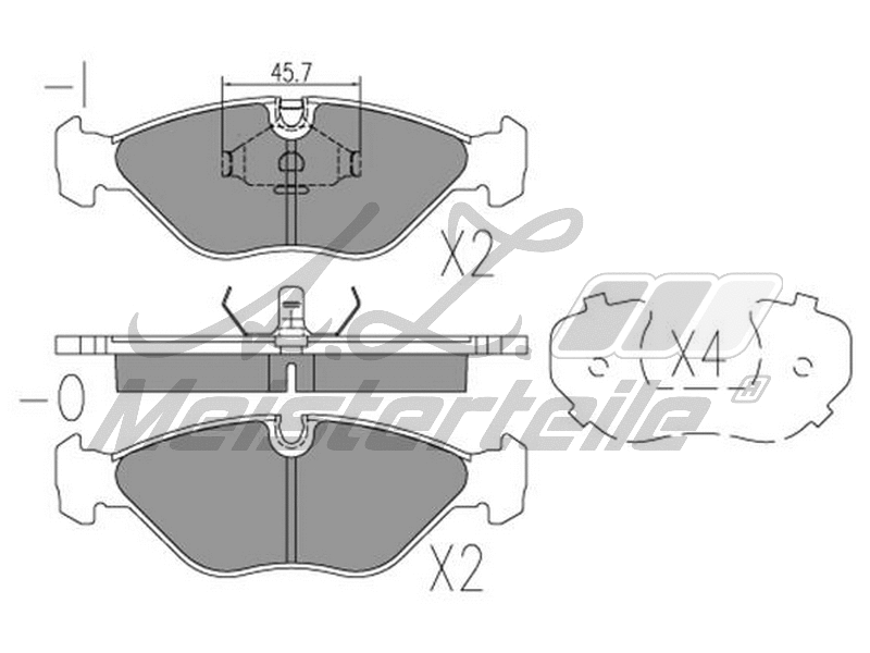 Brake Pad Set, disc brake (AZMT-44-022-1722)