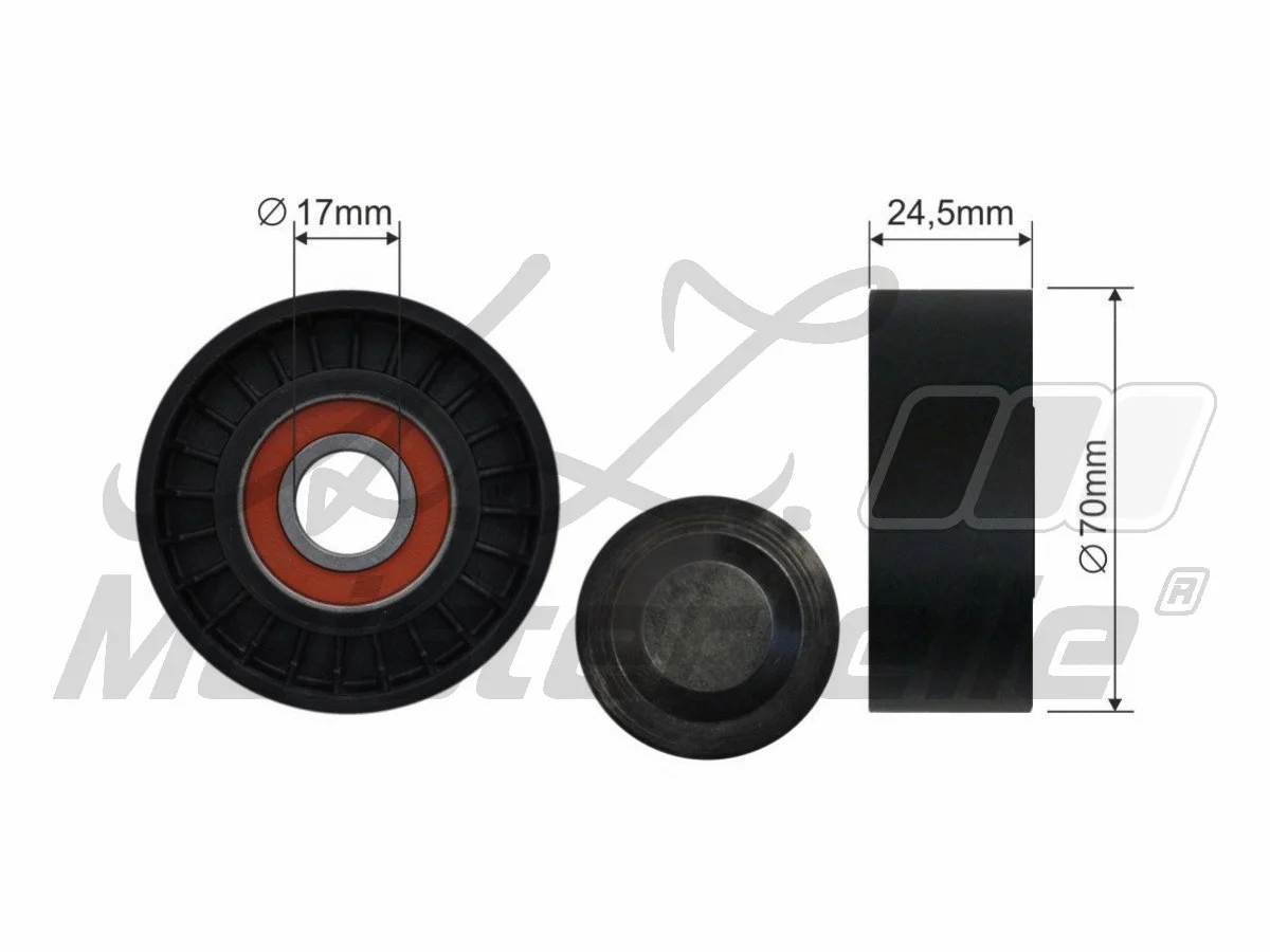Deflection/Guide Pulley, V-ribbed belt