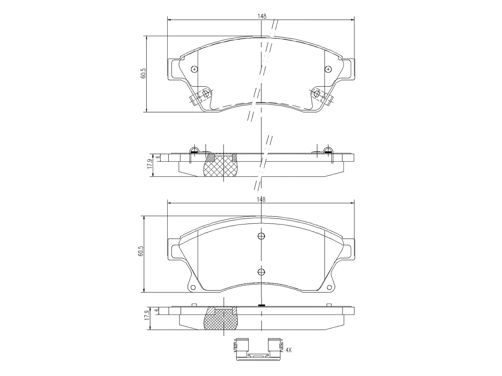 Brake Pad Set, disc brake (AZMT-44-022-1339)