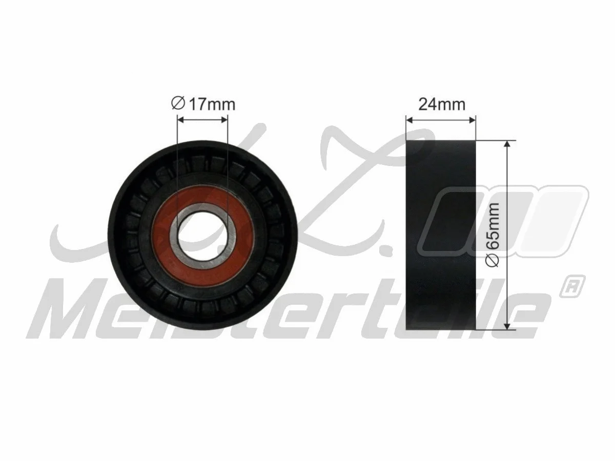 Deflection/Guide Pulley, V-ribbed belt