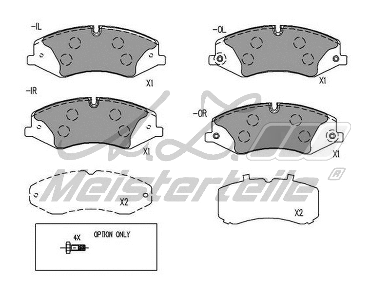 Brake Pad Set, disc brake (AZMT-44-022-1608)