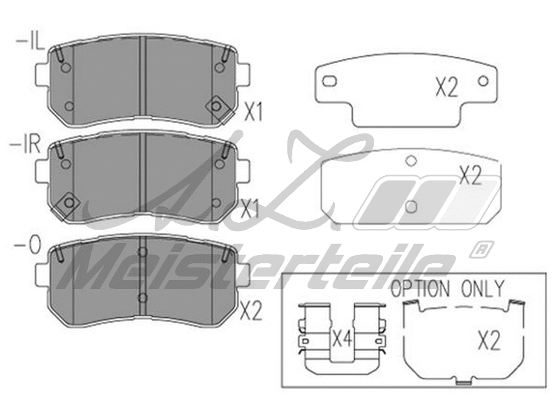 Brake Pad Set, disc brake (AZMT-44-022-2035)