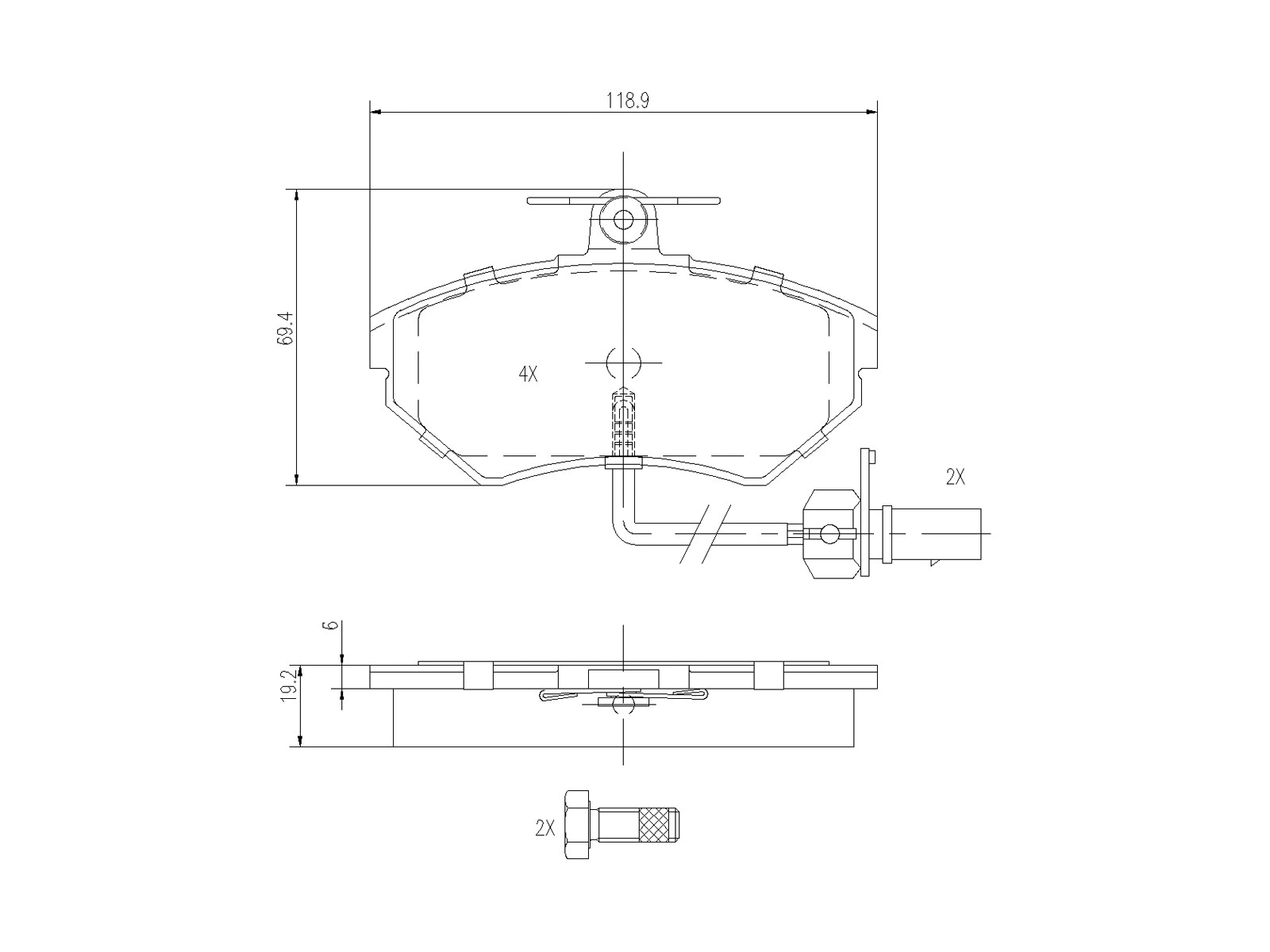 Brake Pad Set, disc brake (AZMT-44-022-1105)