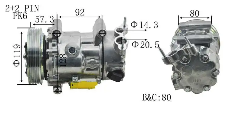 Compressor, air conditioning (AZMT-45-041-1156)