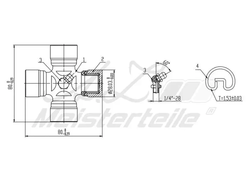 Joint, propshaft (AZMT-42-041-1032)