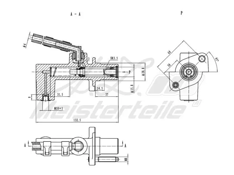 Master Cylinder, clutch (AZMT-47-030-1037)
