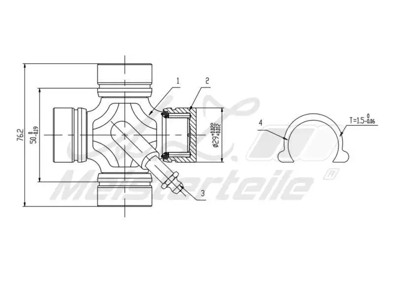 Joint, propshaft (AZMT-42-041-1075)