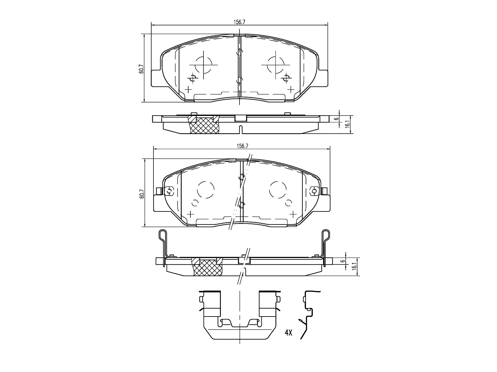 Brake Pad Set, disc brake (AZMT-44-022-1312)