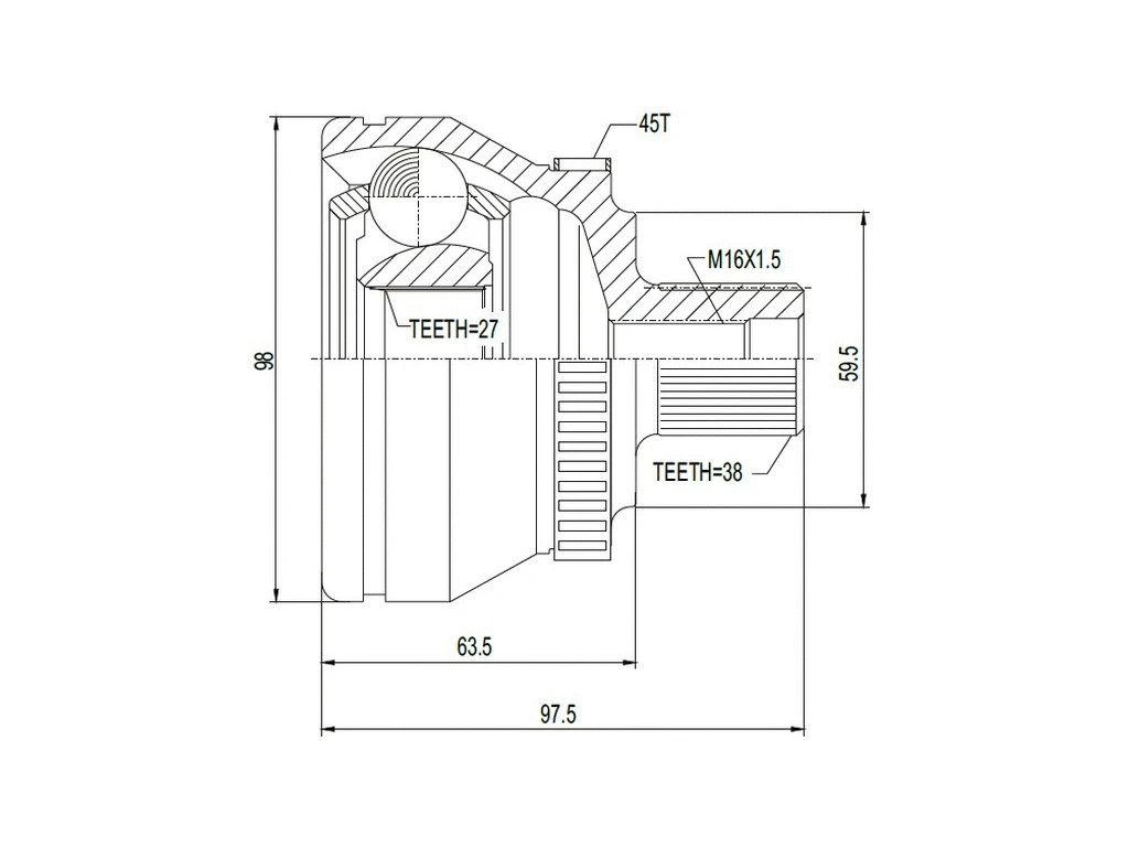 Joint Kit, drive shaft (AZMT-43-030-1026)