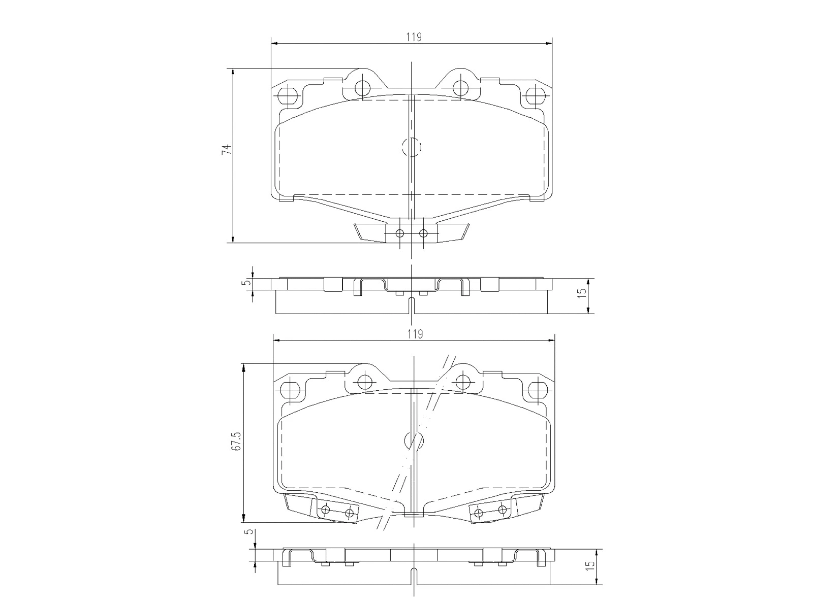 Brake Pad Set, disc brake (AZMT-44-022-1404)