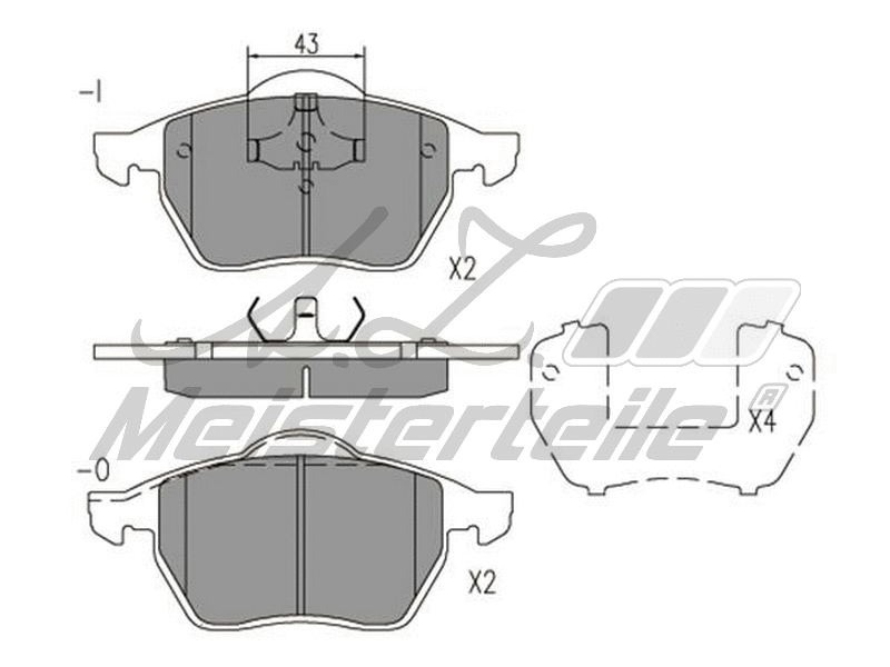 Brake Pad Set, disc brake (AZMT-44-022-2146)