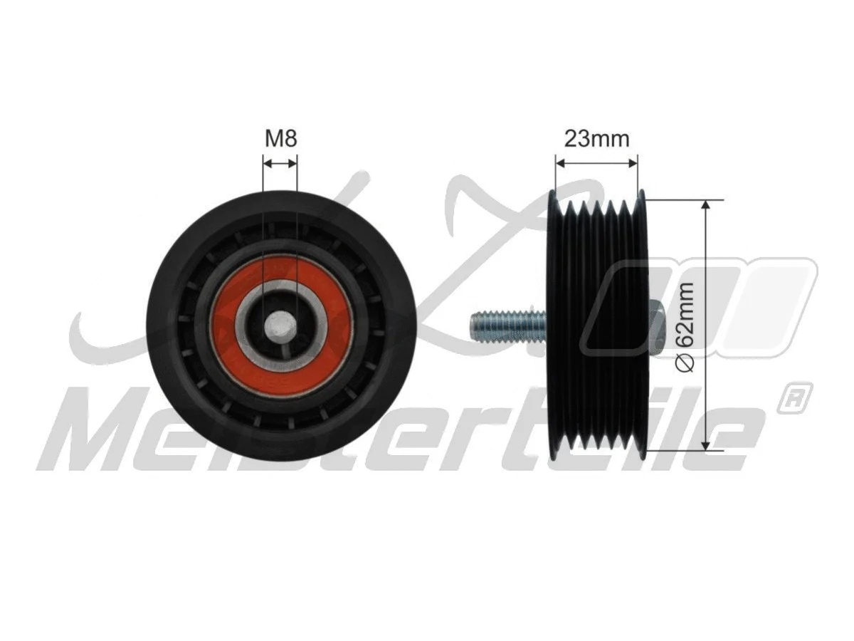 Deflection/Guide Pulley, V-ribbed belt (AZMT-20-031-1387)