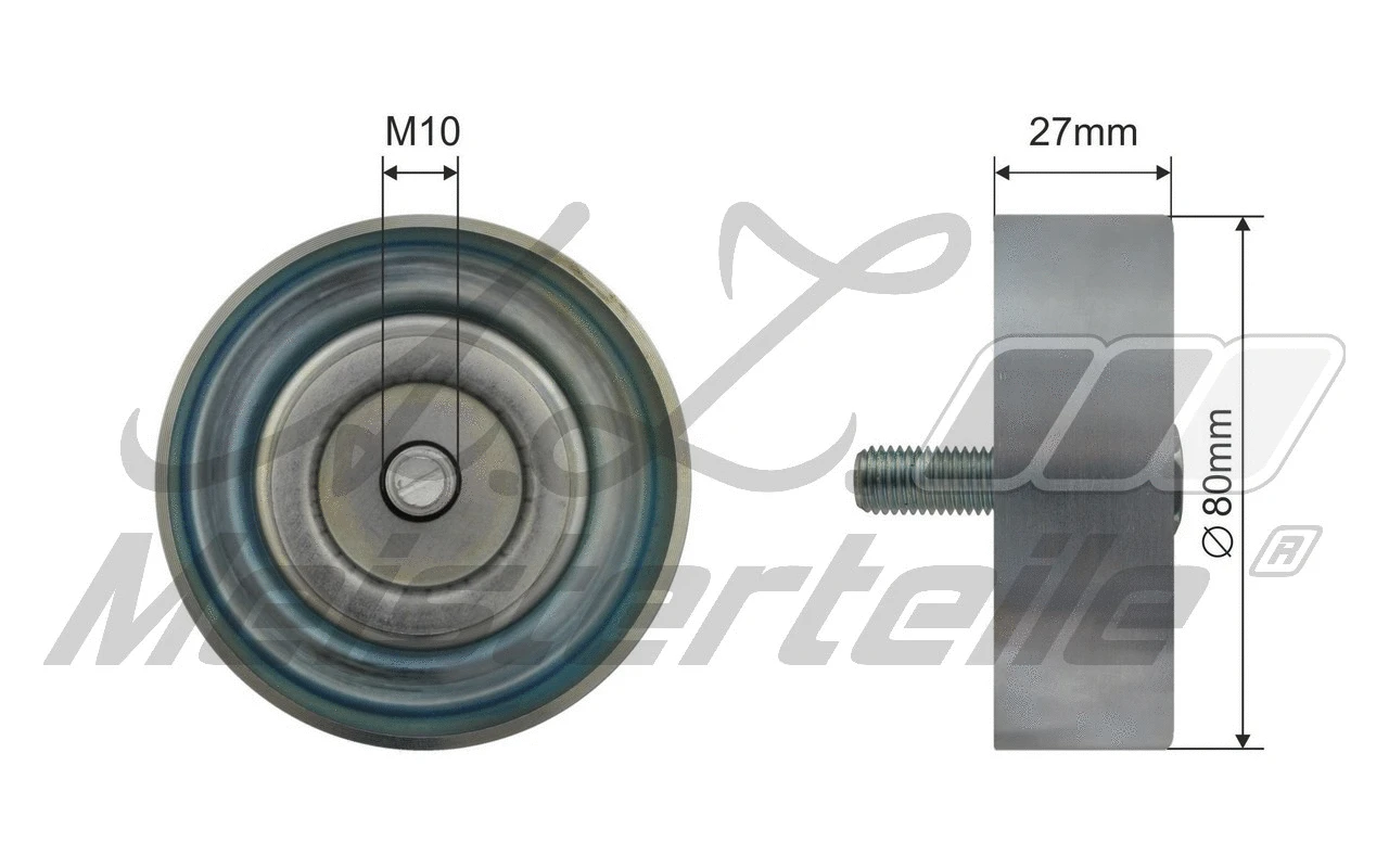 Deflection/Guide Pulley, V-ribbed belt