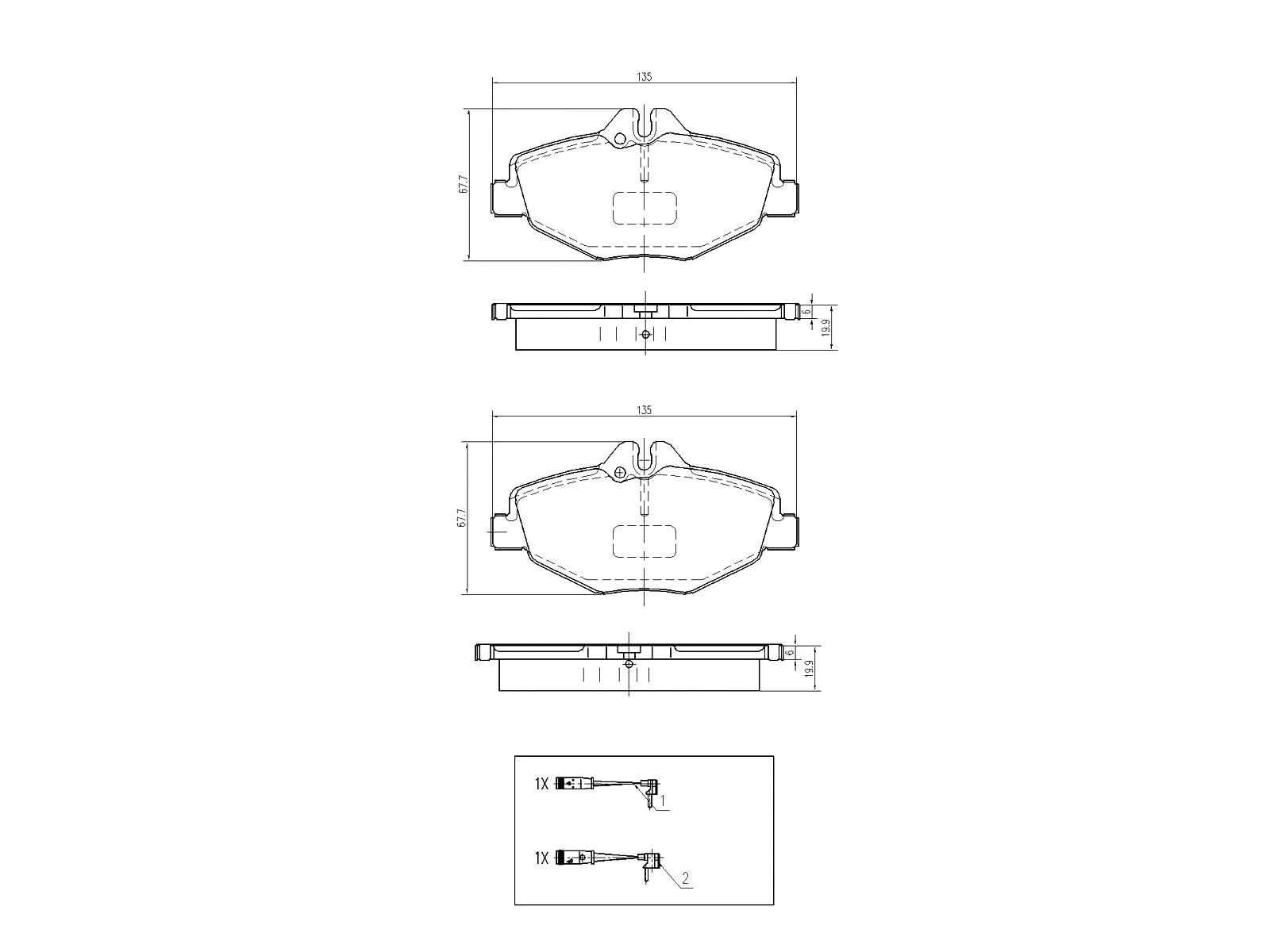 Brake Pad Set, disc brake (AZMT-44-022-1088)