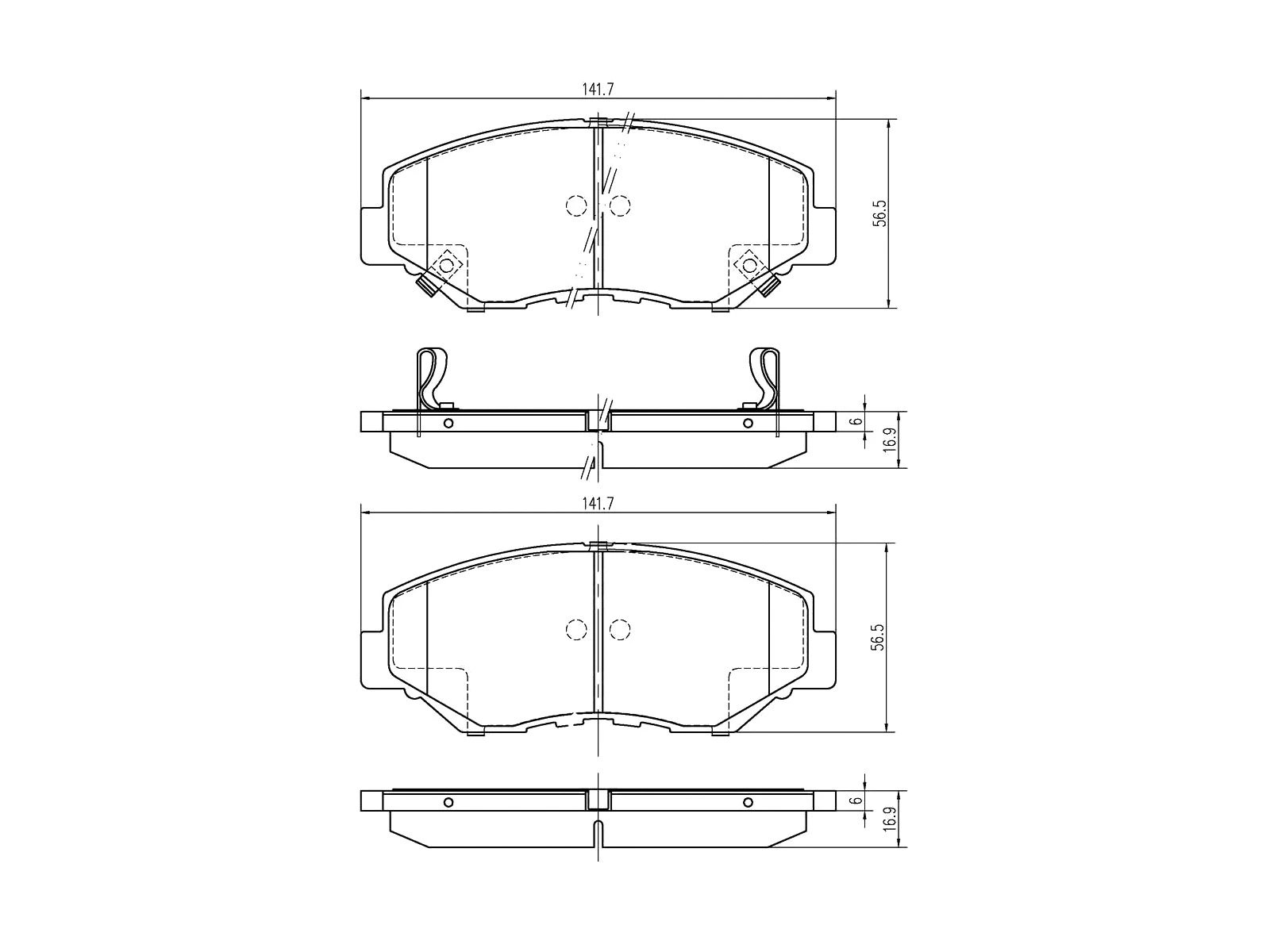 Brake Pad Set, disc brake (AZMT-44-022-1187)