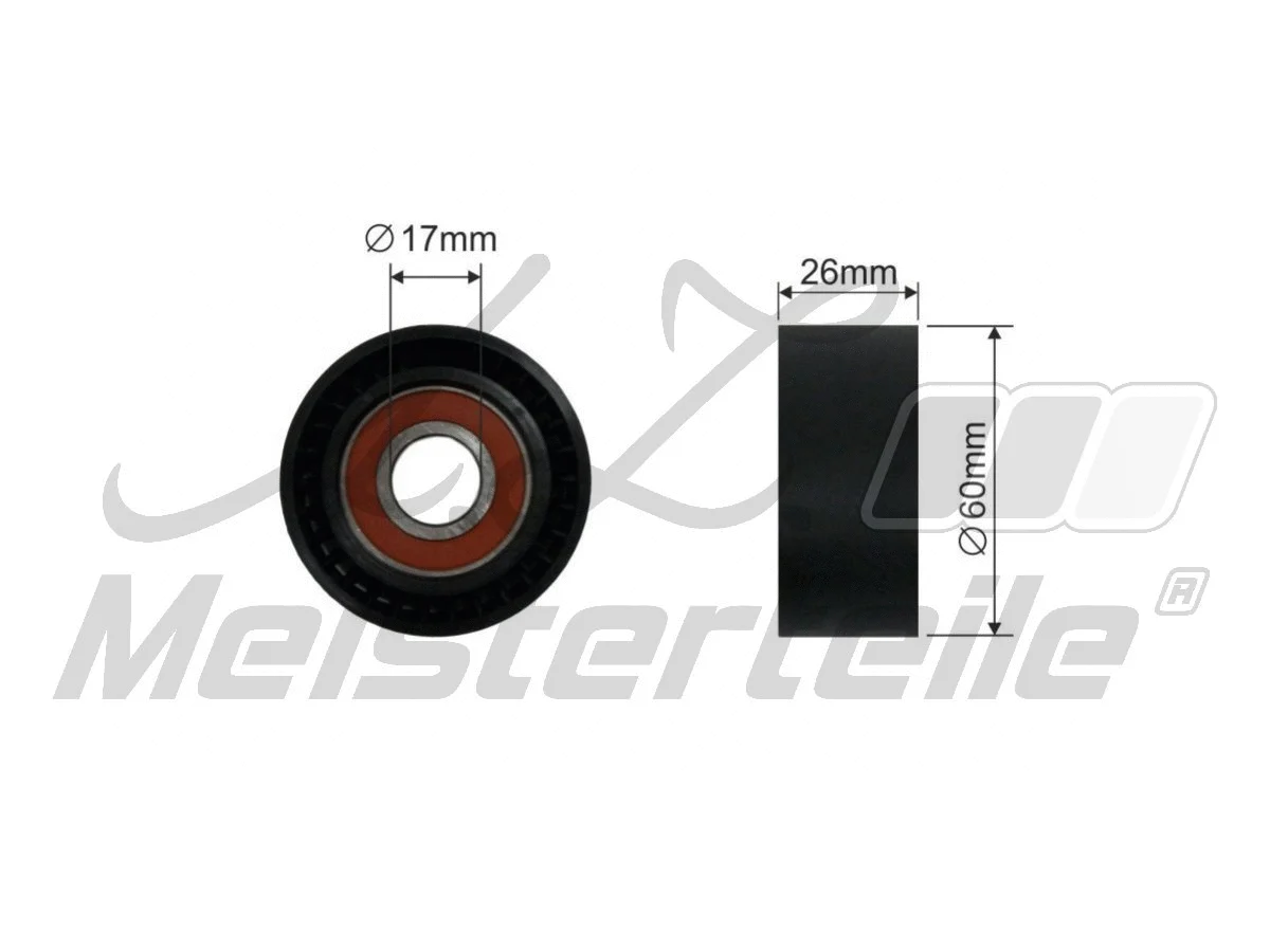 Deflection/Guide Pulley, V-ribbed belt