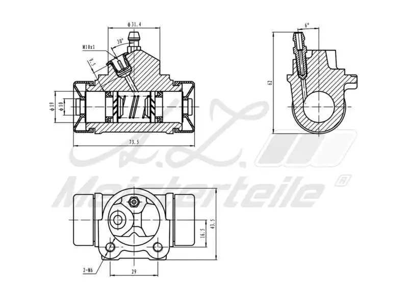 Wheel Brake Cylinder (AZMT-44-111-1137)