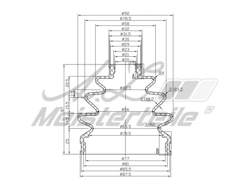 Bellow Kit, drive shaft (AZMT-43-020-1374)