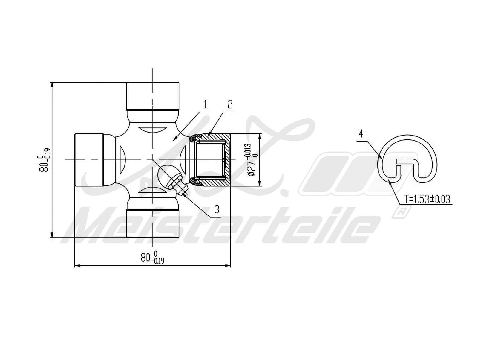 Joint, propshaft (AZMT-42-041-1057)