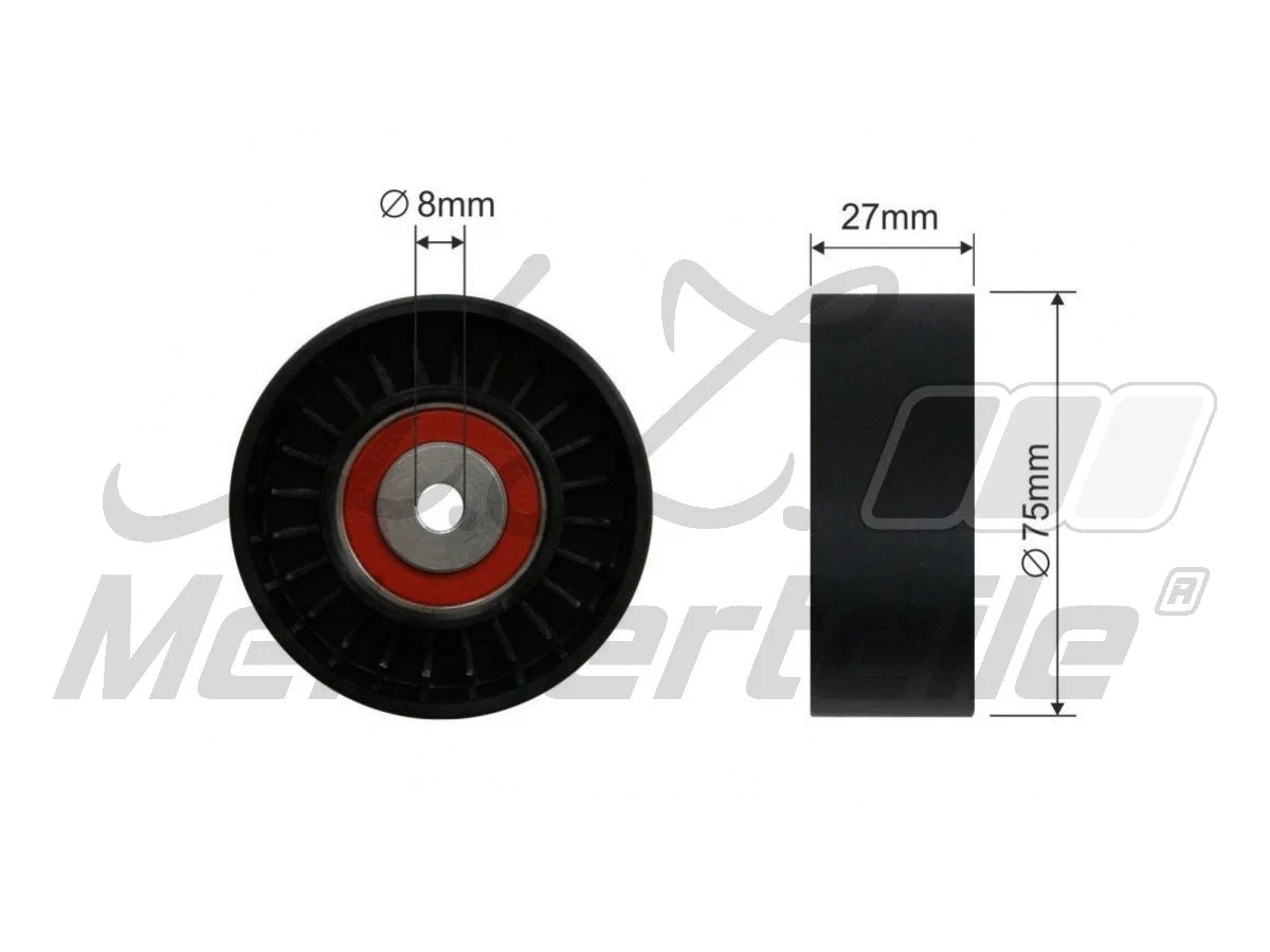 Deflection/Guide Pulley, V-ribbed belt