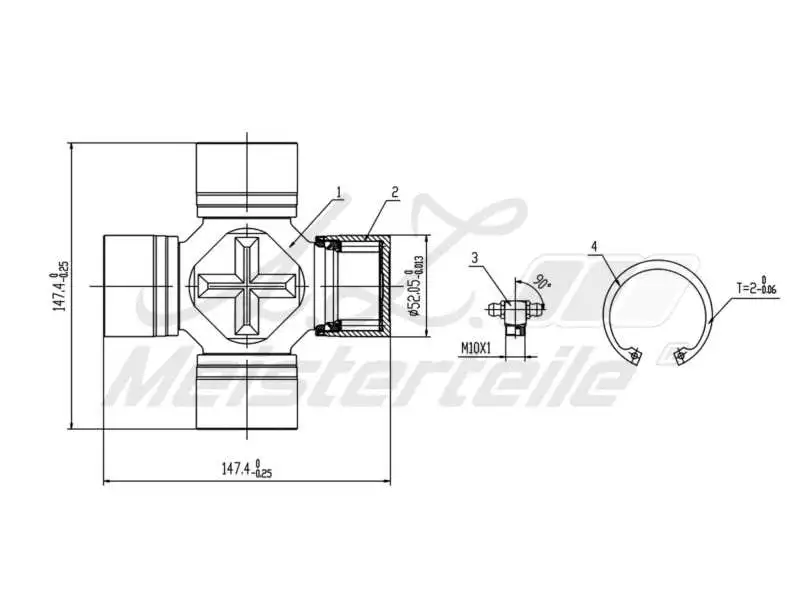 Joint, propshaft (AZMT-42-041-1001)