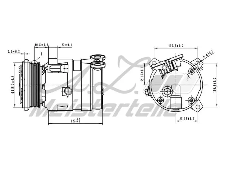 Compressor, air conditioning (AZMT-45-041-1134)