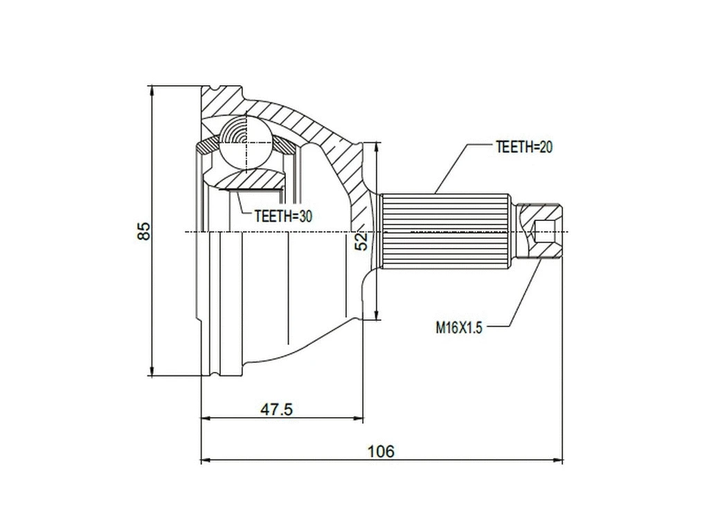 Joint Kit, drive shaft (AZMT-43-030-1010)