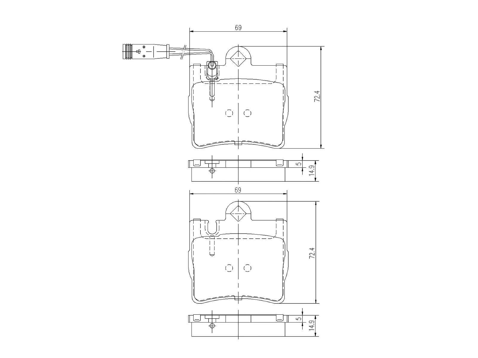 Brake Pad Set, disc brake (AZMT-44-022-1098)
