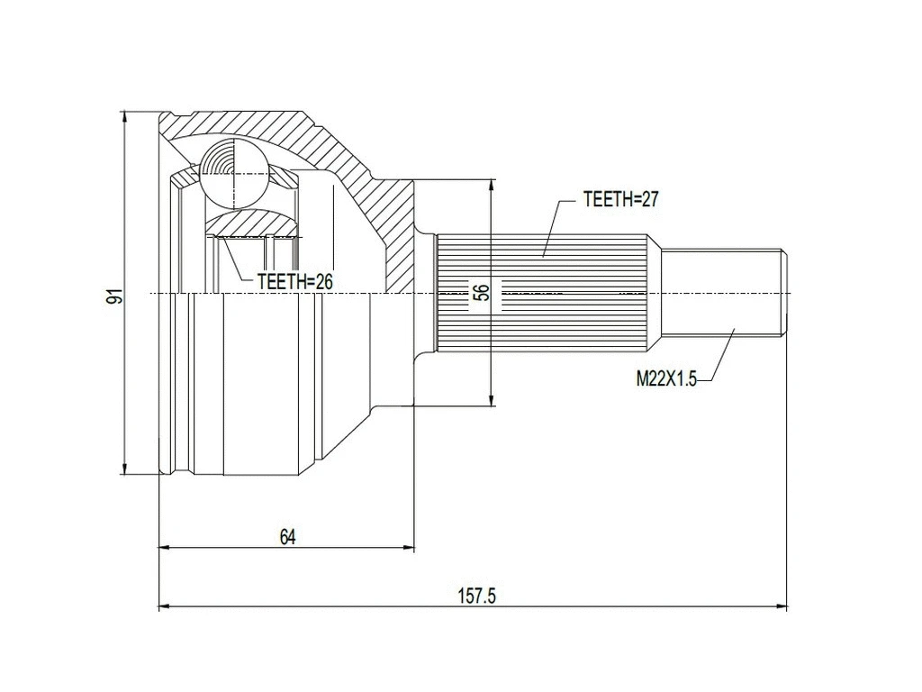 Joint Kit, drive shaft (AZMT-43-030-1016)