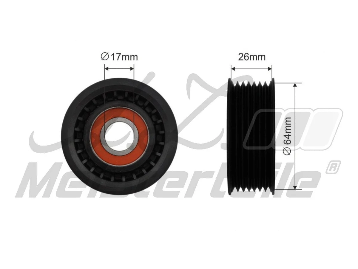 Deflection/Guide Pulley, V-ribbed belt (AZMT-20-031-1447)