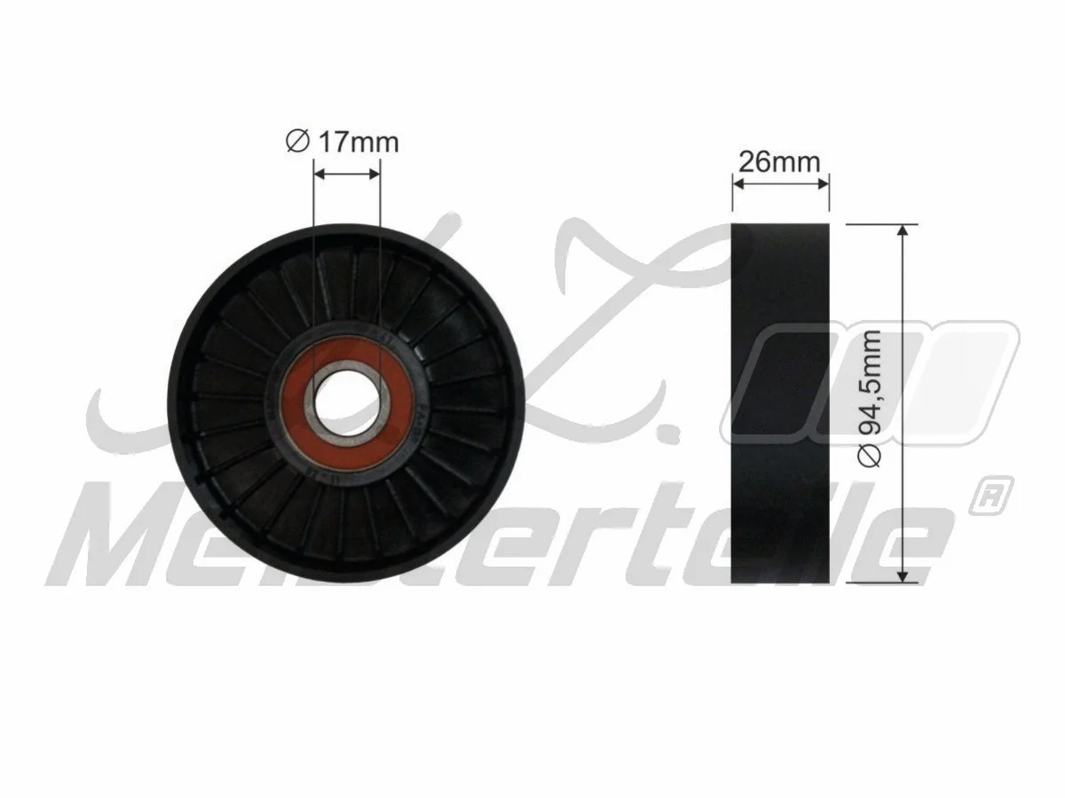 Deflection/Guide Pulley, V-ribbed belt (AZMT-20-031-1183)