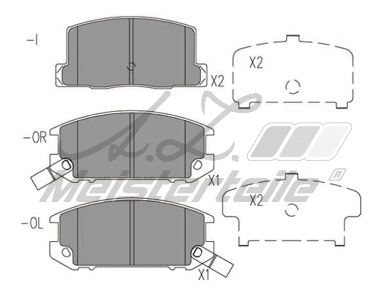 Brake Pad Set, disc brake (AZMT-44-022-2252)