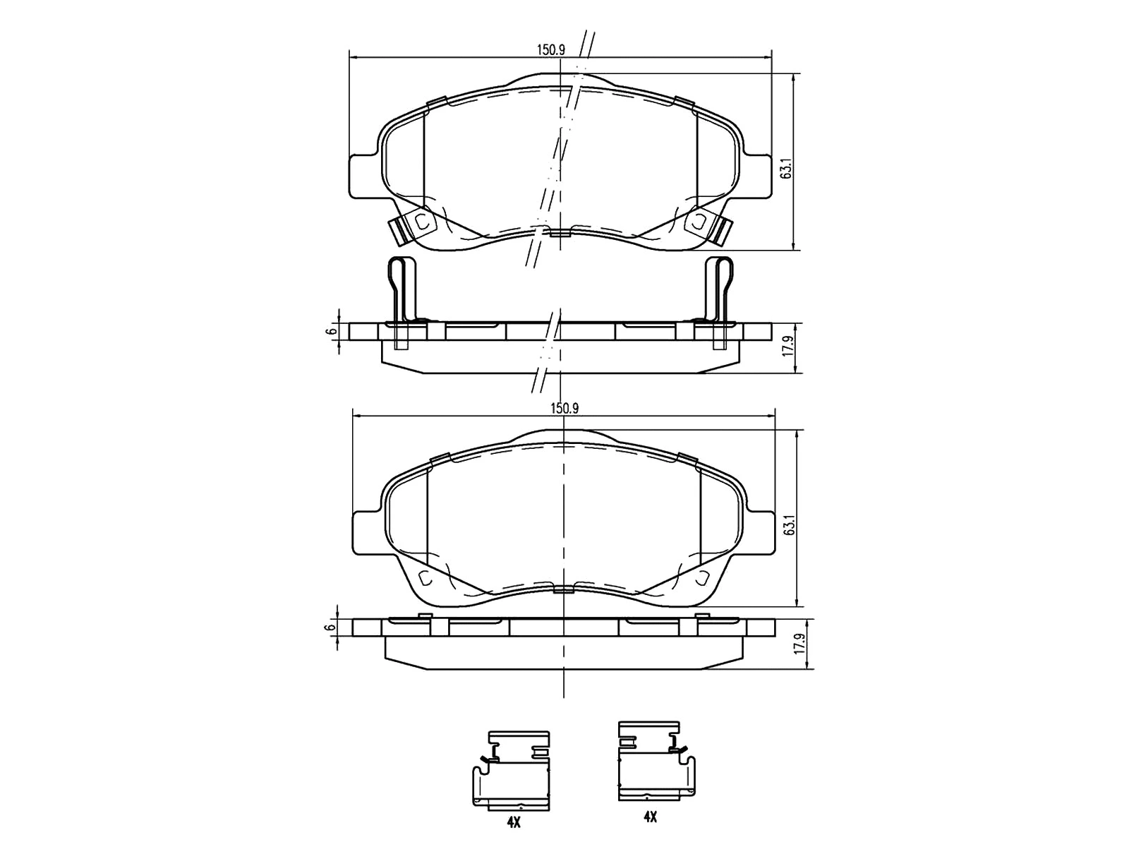 Brake Pad Set, disc brake (AZMT-44-022-1184)